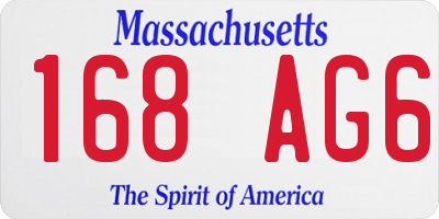 MA license plate 168AG6