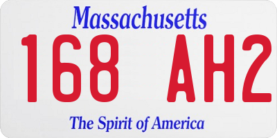 MA license plate 168AH2