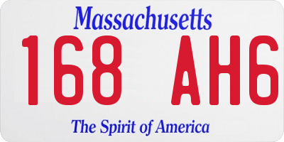 MA license plate 168AH6
