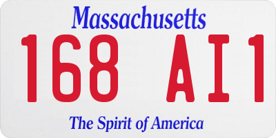 MA license plate 168AI1