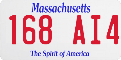 MA license plate 168AI4