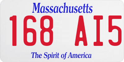 MA license plate 168AI5