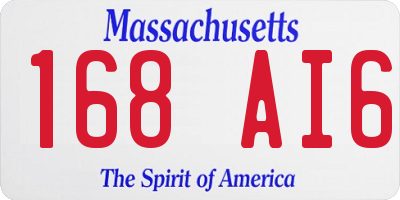 MA license plate 168AI6