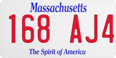 MA license plate 168AJ4
