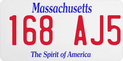 MA license plate 168AJ5
