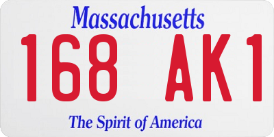 MA license plate 168AK1