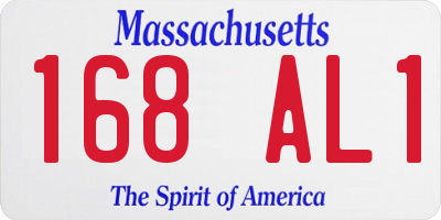 MA license plate 168AL1