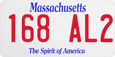 MA license plate 168AL2