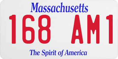 MA license plate 168AM1