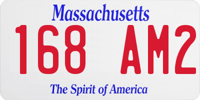 MA license plate 168AM2