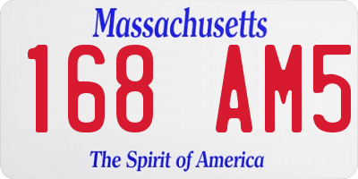 MA license plate 168AM5