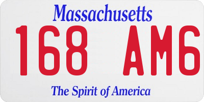 MA license plate 168AM6