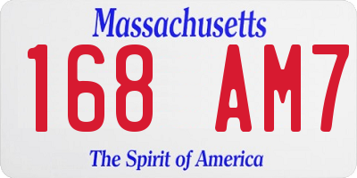 MA license plate 168AM7