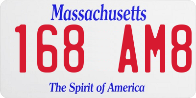 MA license plate 168AM8