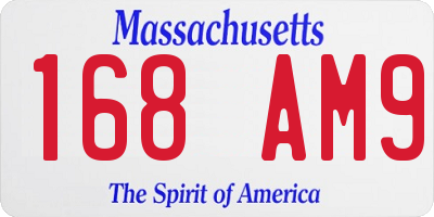 MA license plate 168AM9