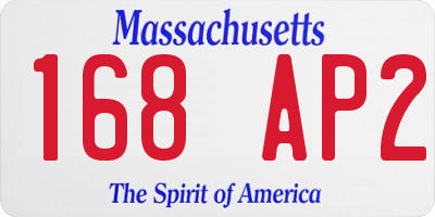 MA license plate 168AP2