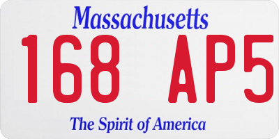 MA license plate 168AP5