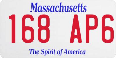 MA license plate 168AP6
