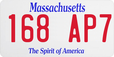 MA license plate 168AP7