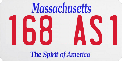 MA license plate 168AS1