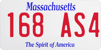 MA license plate 168AS4