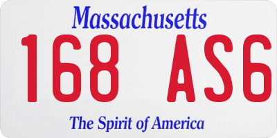 MA license plate 168AS6