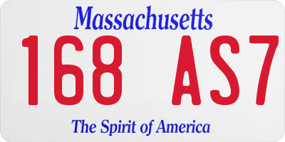 MA license plate 168AS7
