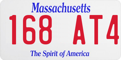 MA license plate 168AT4