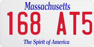 MA license plate 168AT5