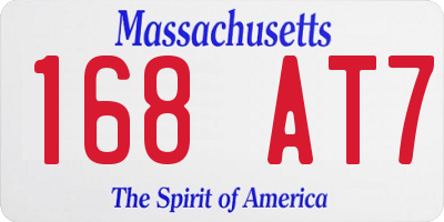 MA license plate 168AT7
