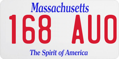 MA license plate 168AU0