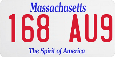 MA license plate 168AU9