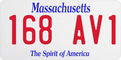 MA license plate 168AV1