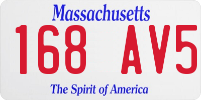 MA license plate 168AV5