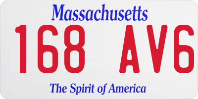 MA license plate 168AV6