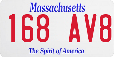 MA license plate 168AV8