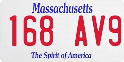 MA license plate 168AV9