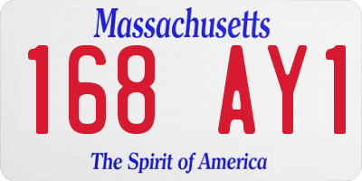 MA license plate 168AY1