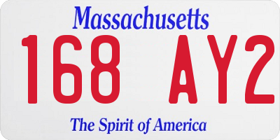 MA license plate 168AY2