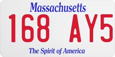 MA license plate 168AY5