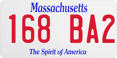 MA license plate 168BA2