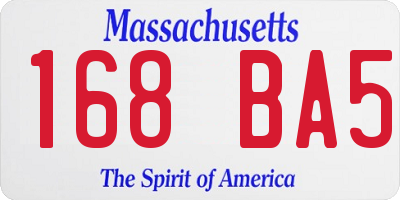 MA license plate 168BA5
