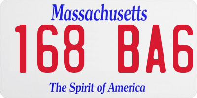 MA license plate 168BA6