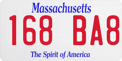MA license plate 168BA8