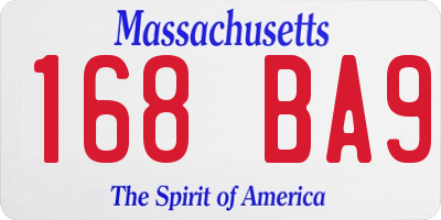 MA license plate 168BA9