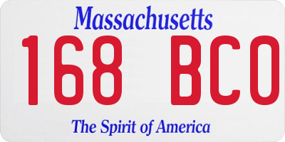 MA license plate 168BC0