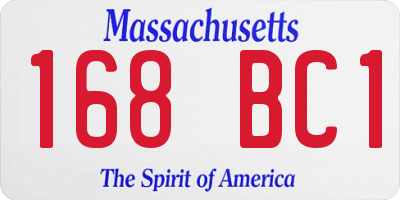 MA license plate 168BC1