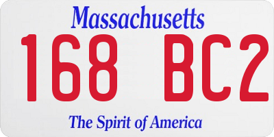 MA license plate 168BC2
