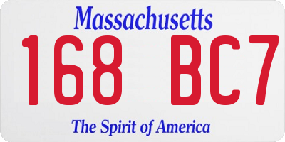 MA license plate 168BC7