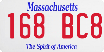 MA license plate 168BC8